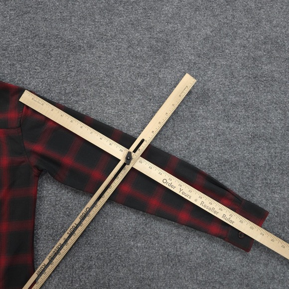 Dixxon Shirt Womens Small Red Black Buffalo Plaid Griffin Flannel D-Tech - Picture 10 of 11
